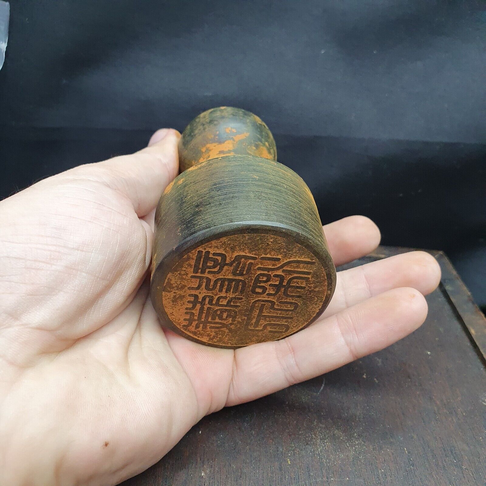 Signed Old Chinese Dynasty Stone Seal Stamp Statue