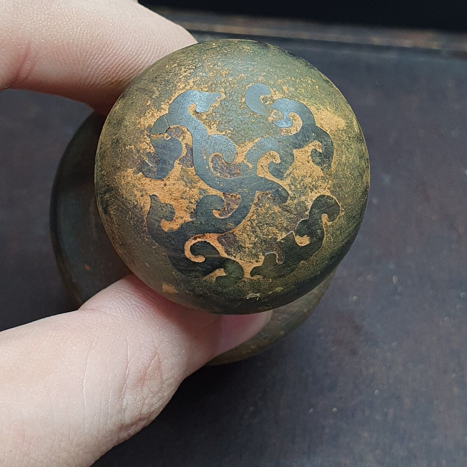 Signed Old Chinese Dynasty Stone Seal Stamp Statue