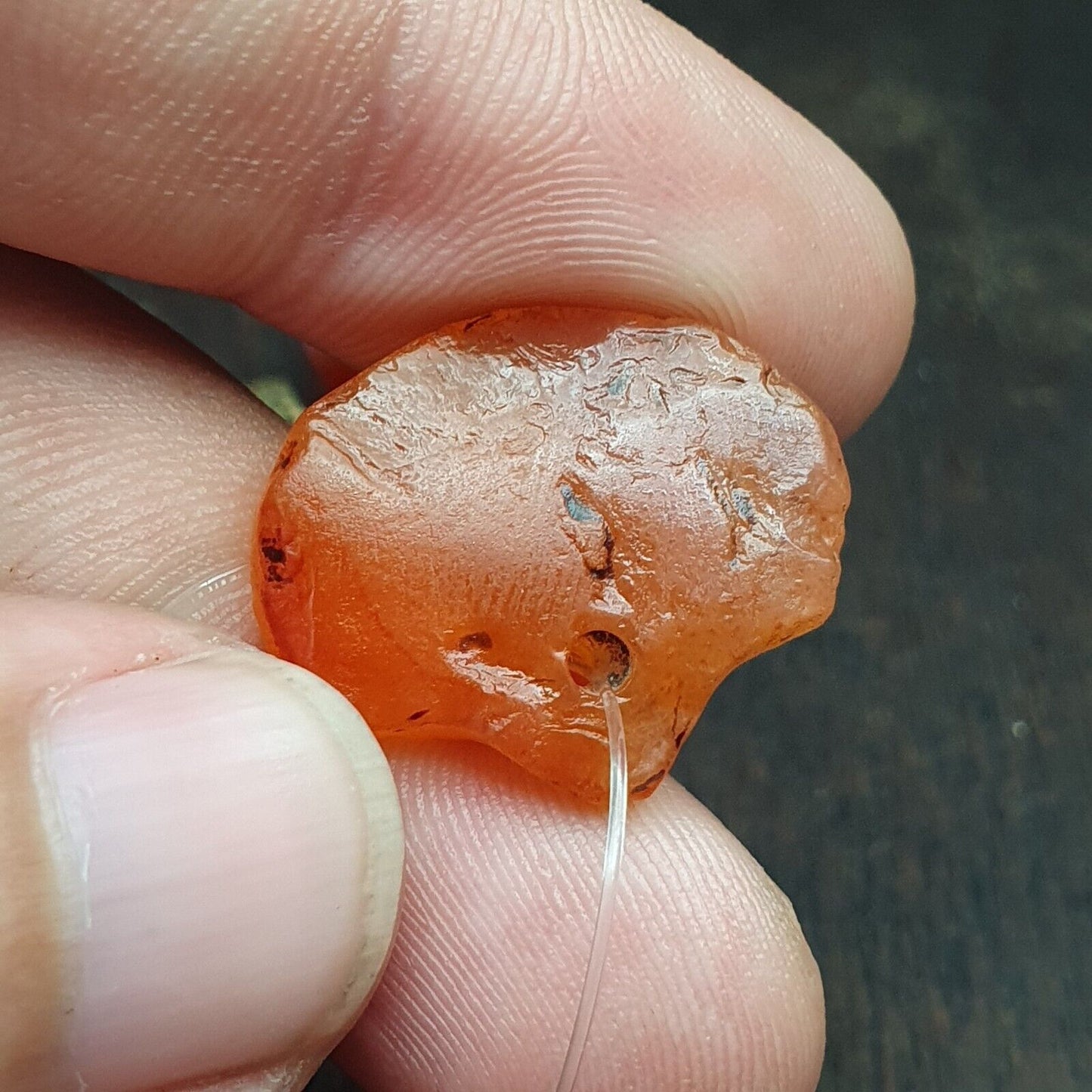 Wundervolle antike sasanische geätzte Karneolperle in gutem Zustand