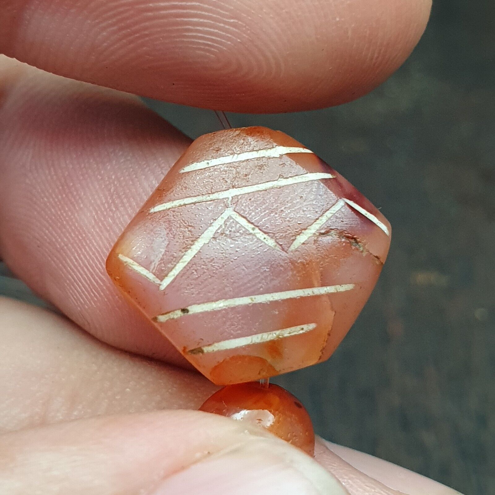 Wonderful Ancient Sasanian Etched Carnelian Bead in good Condition