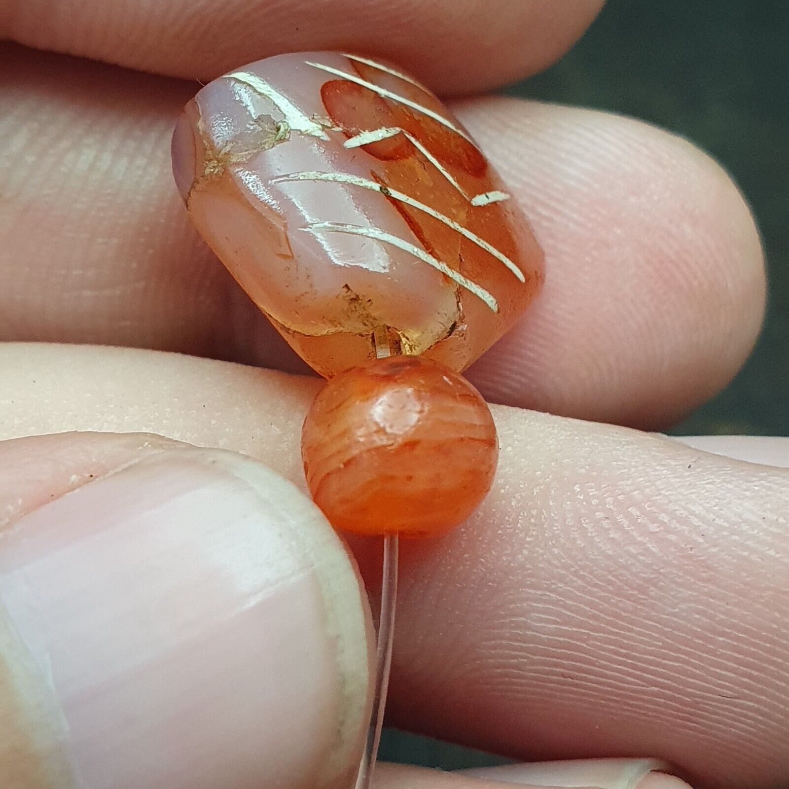 Wonderful Ancient Sasanian Etched Carnelian Bead in good Condition