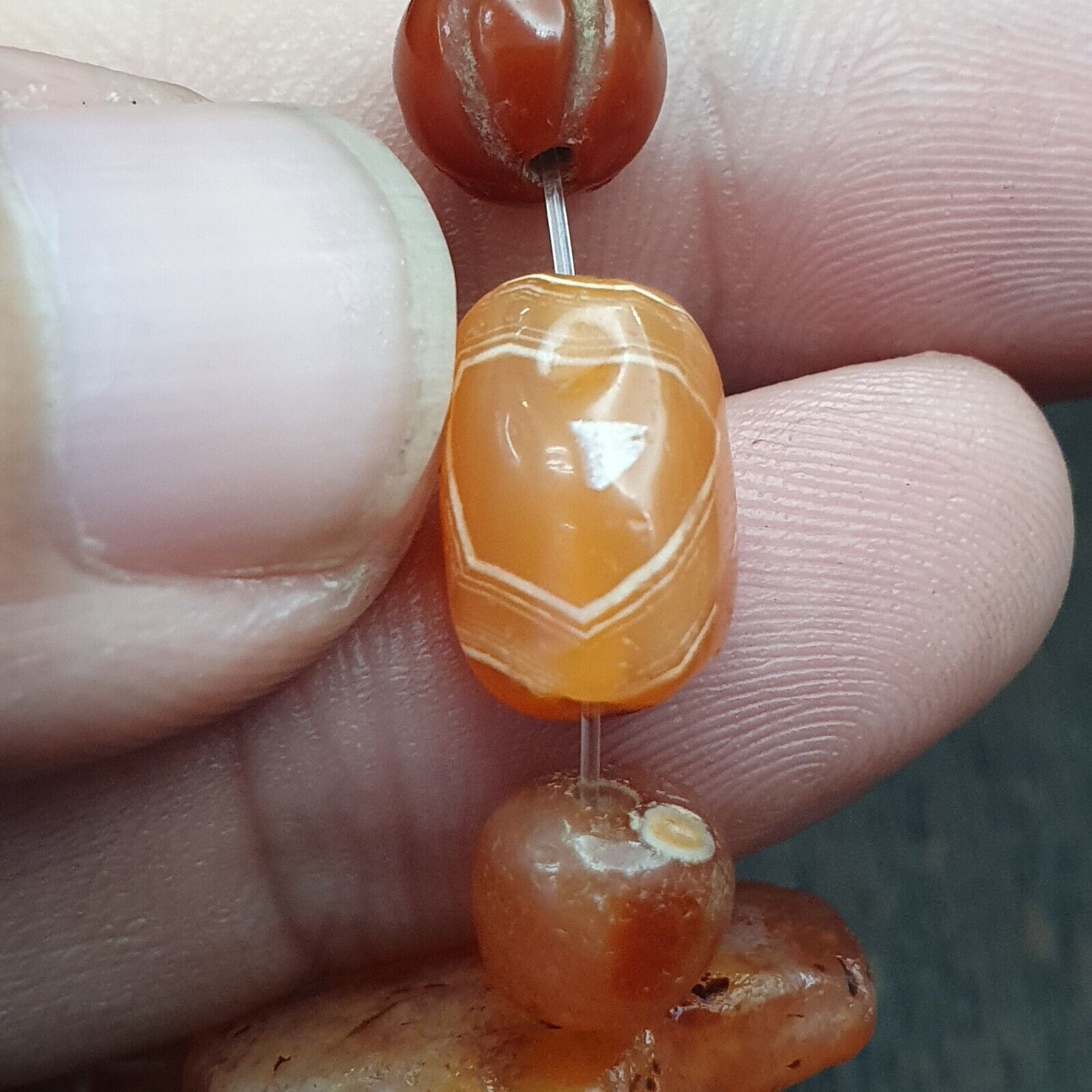Wonderful Ancient Sasanian Etched Carnelian Bead in good Condition
