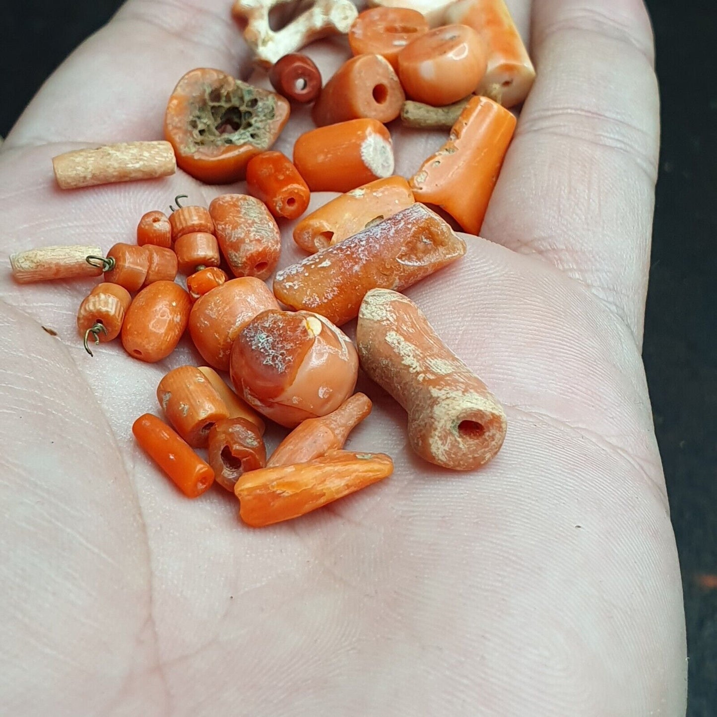 珊瑚珠批量古董 95 克天然珊瑚珠珊瑚項鍊