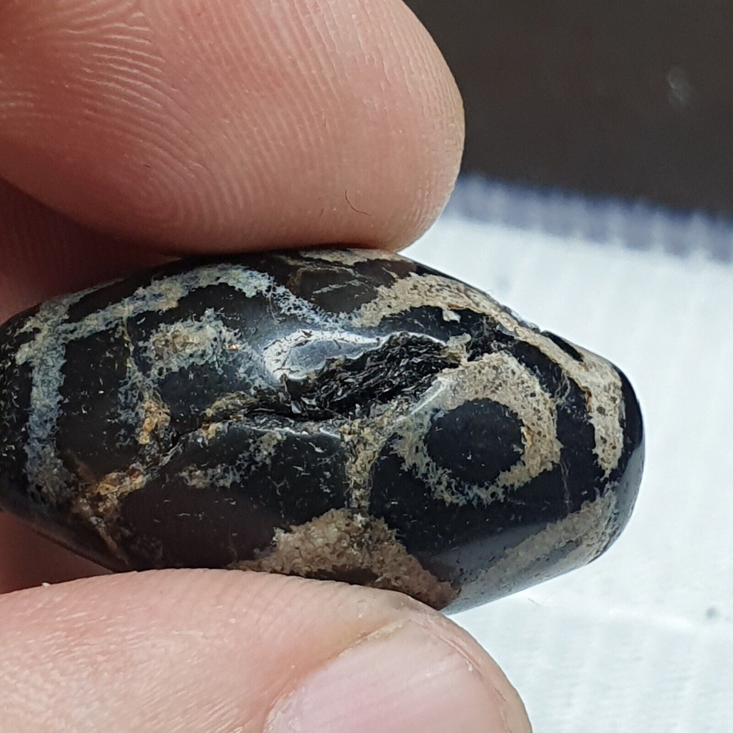 復古舊喜馬拉雅印度西藏蝕刻瑪瑙珠批量 2 件