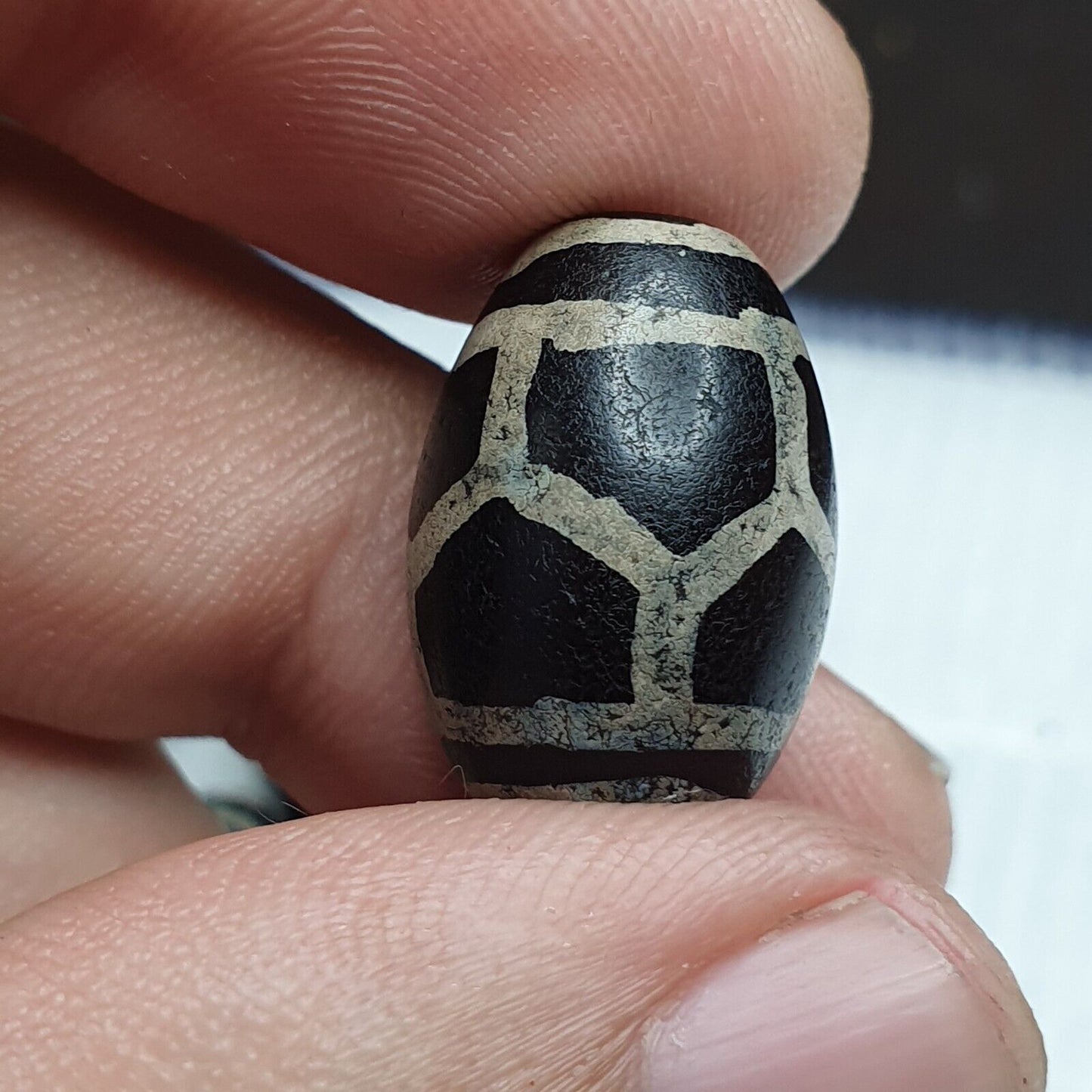 精美批量復古舊喜馬拉雅印度西藏蝕刻瑪瑙珠批量 6 件