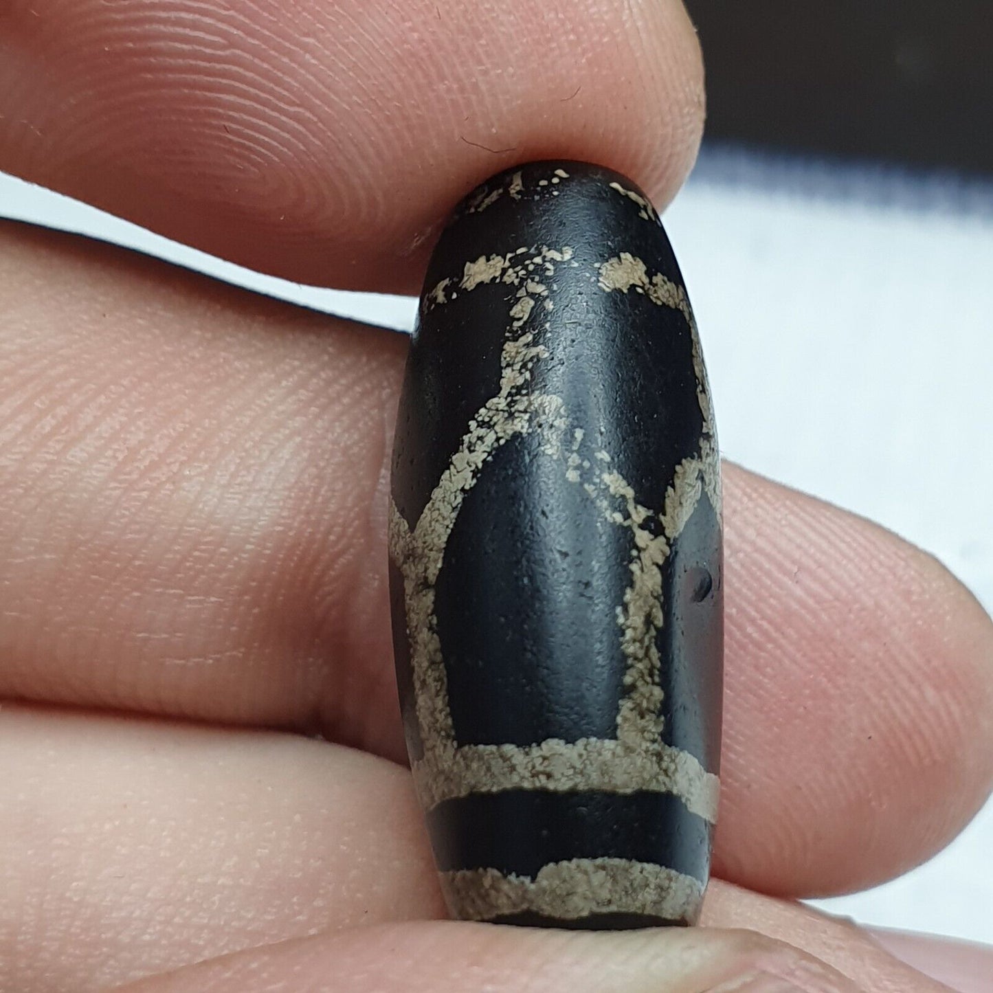 精美批量復古舊喜馬拉雅印度西藏蝕刻瑪瑙珠批量 6 件