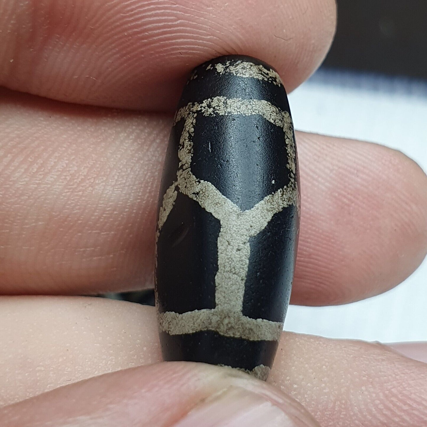 精美批量復古舊喜馬拉雅印度西藏蝕刻瑪瑙珠批量 6 件