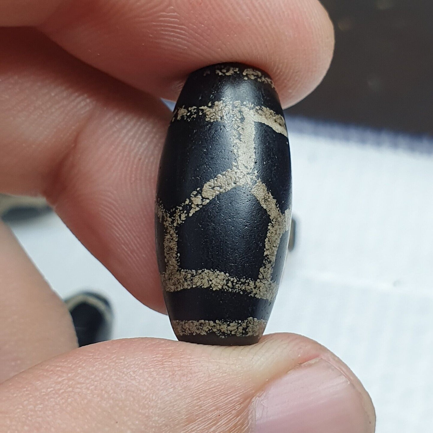 精美批量復古舊喜馬拉雅印度西藏蝕刻瑪瑙珠批量 6 件