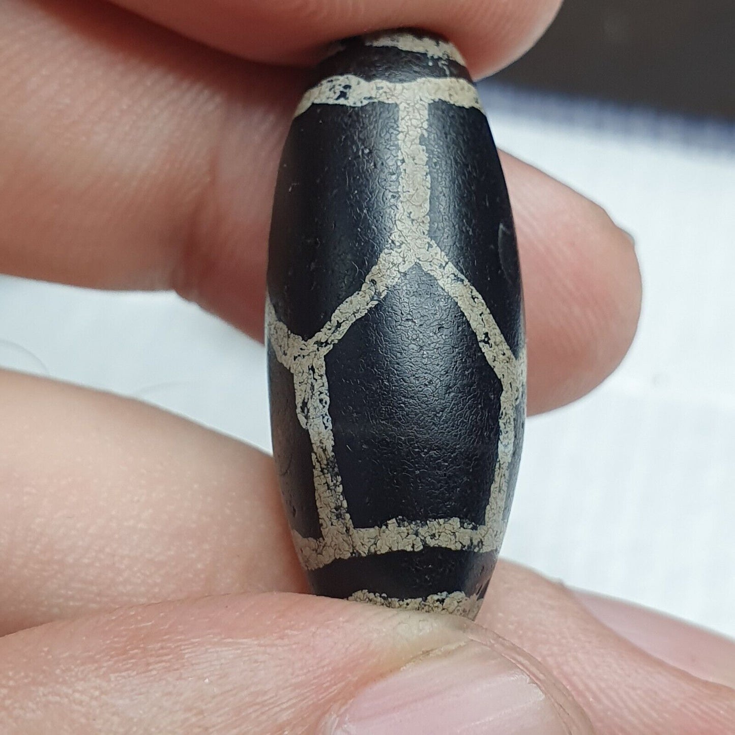 精美批量復古舊喜馬拉雅印度西藏蝕刻瑪瑙珠批量 6 件