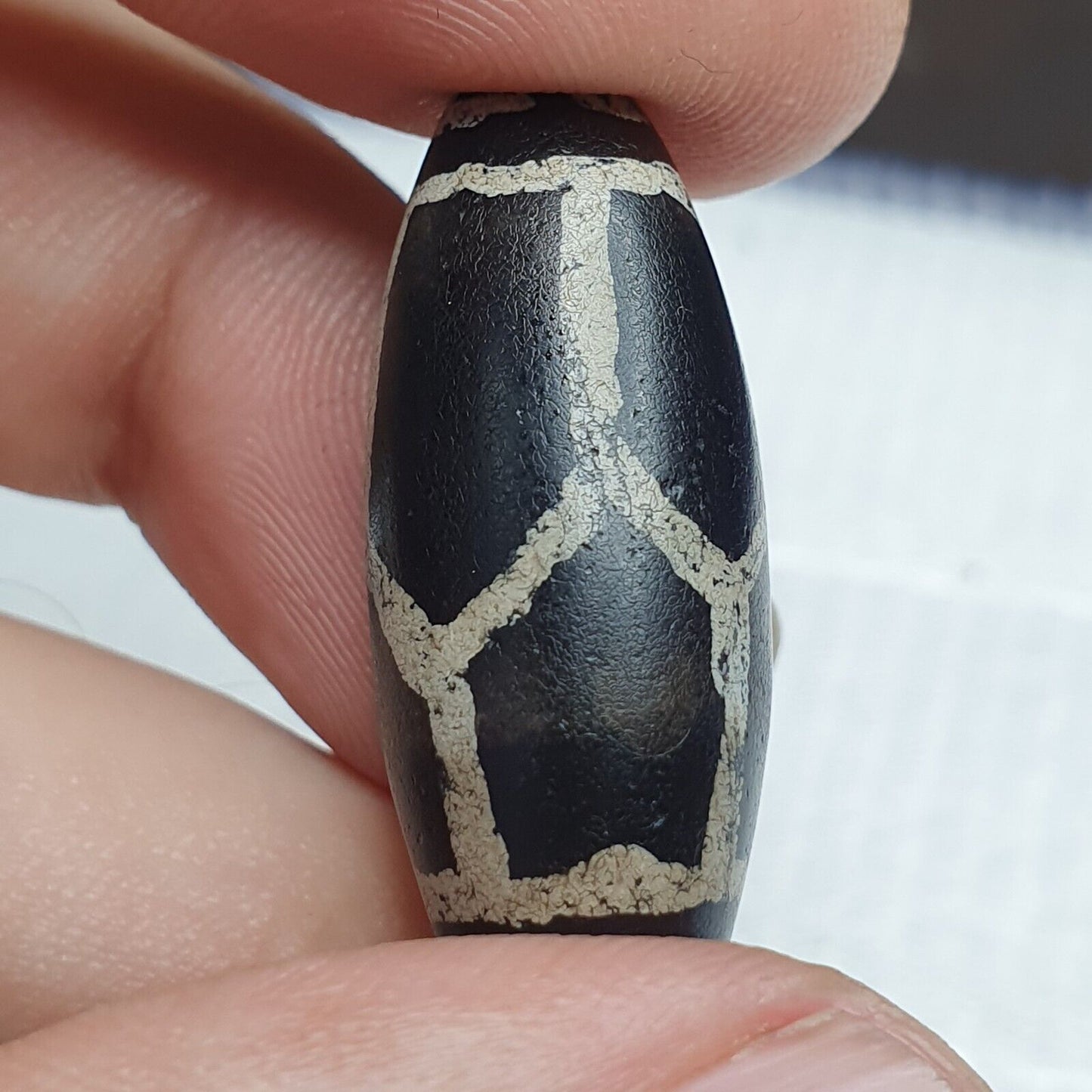 精美批量復古舊喜馬拉雅印度西藏蝕刻瑪瑙珠批量 6 件