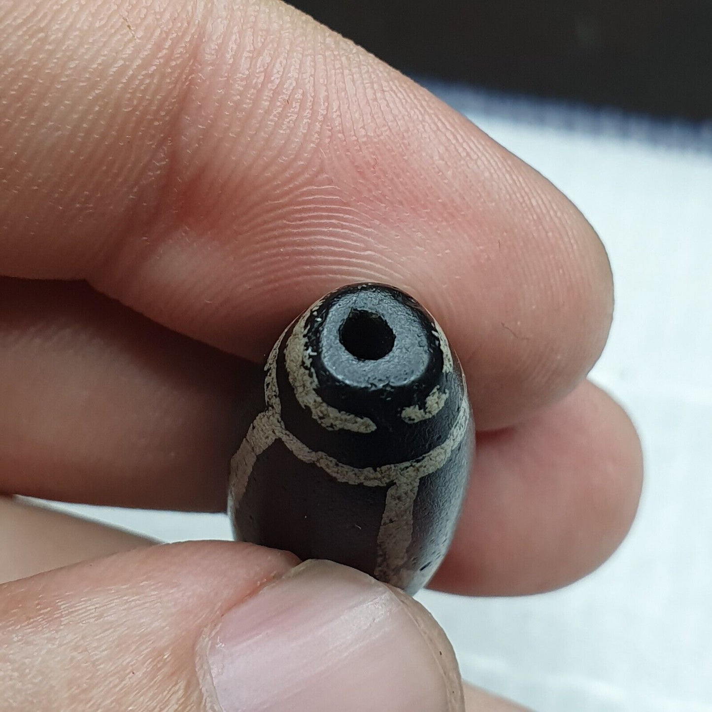 精美批量復古舊喜馬拉雅印度西藏蝕刻瑪瑙珠批量 6 件