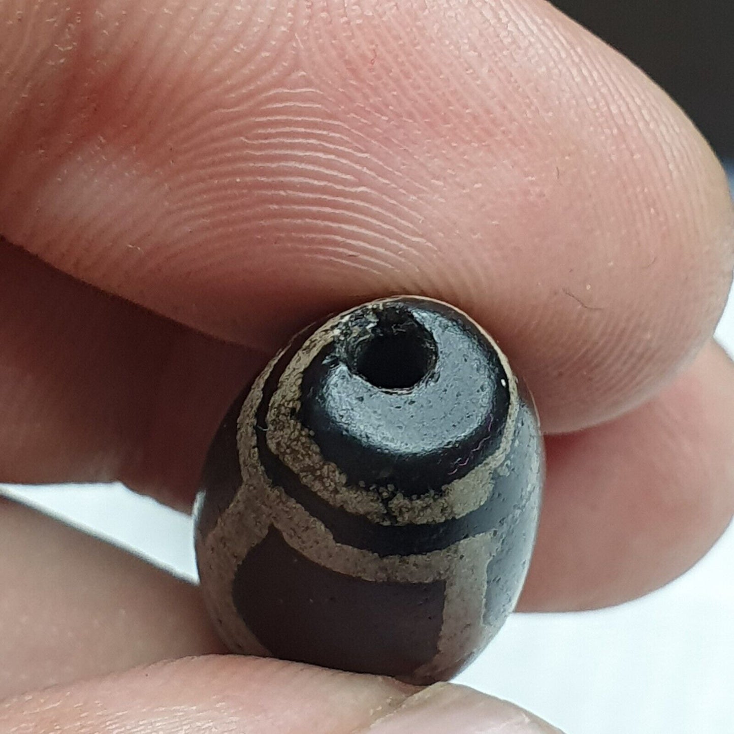 精美批量復古舊喜馬拉雅印度西藏蝕刻瑪瑙珠批量 6 件