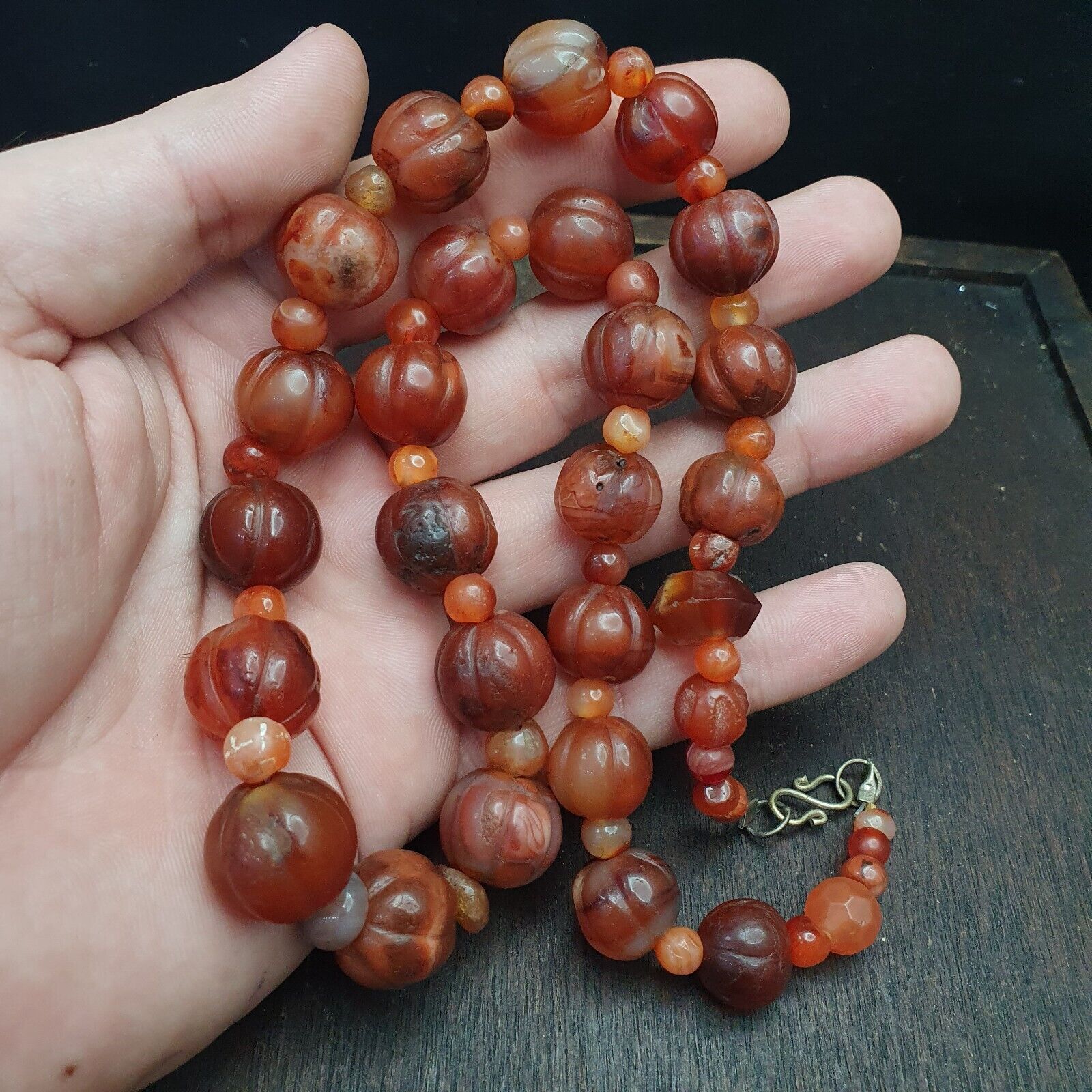 Old Ancient Indo Tibetan Carnelian Agate Beads Amulet  Beads Jewelry necklace