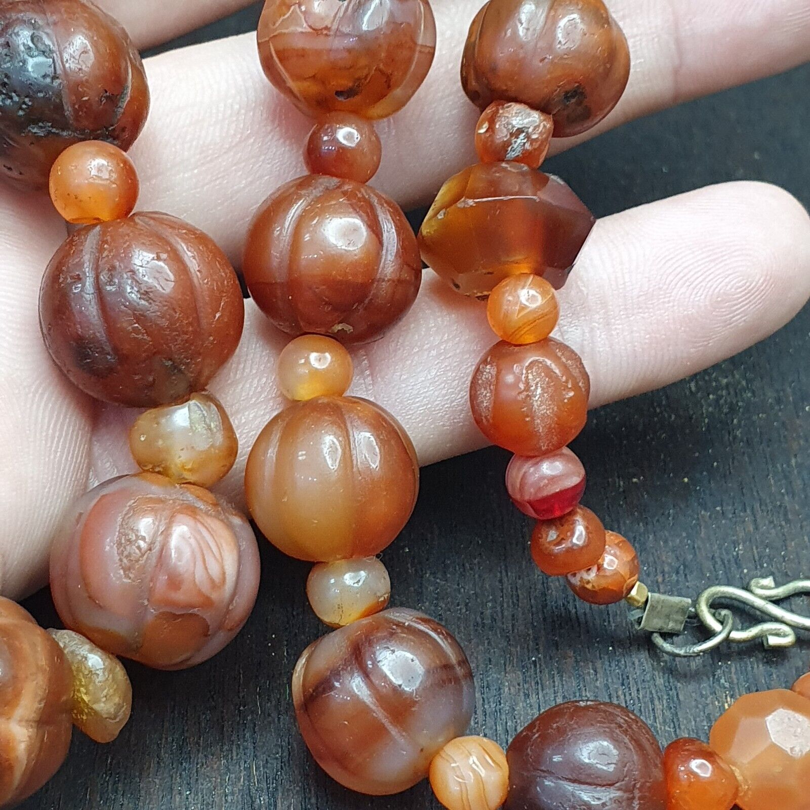 Old Ancient Indo Tibetan Carnelian Agate Beads Amulet  Beads Jewelry necklace