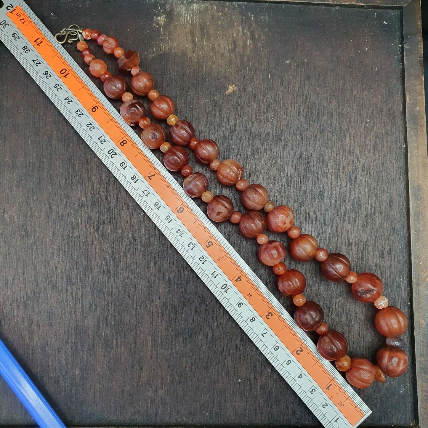 古老印度藏紅玉髓瑪瑙珠護身符珠珠寶項鍊