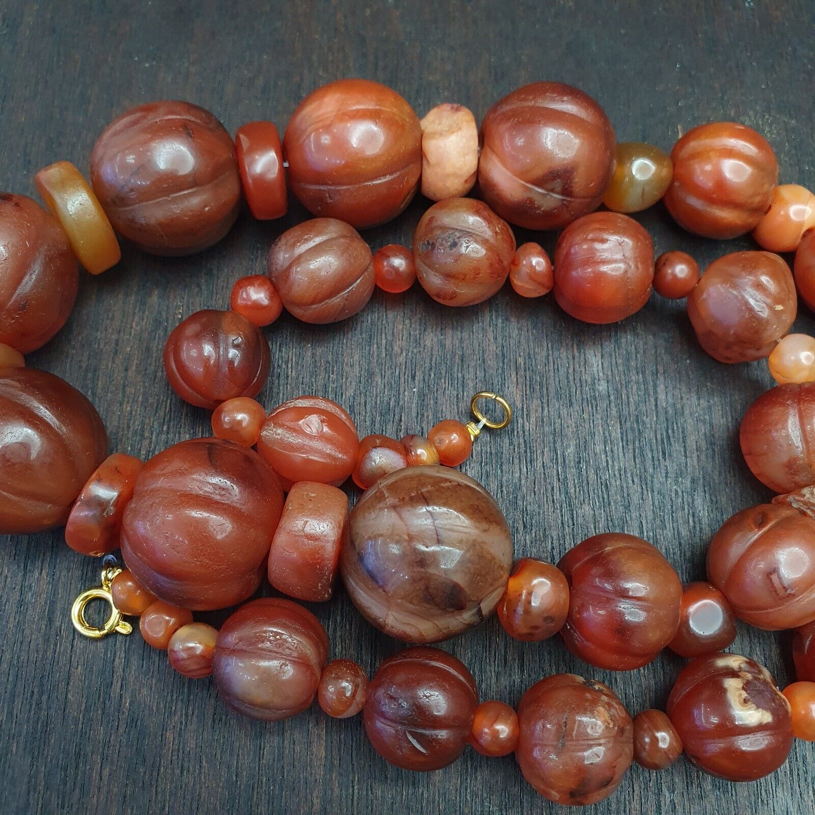 Old Ancient Indo Tibetan Carnelian Agate Beads Amulet  Beads Jewelry necklace