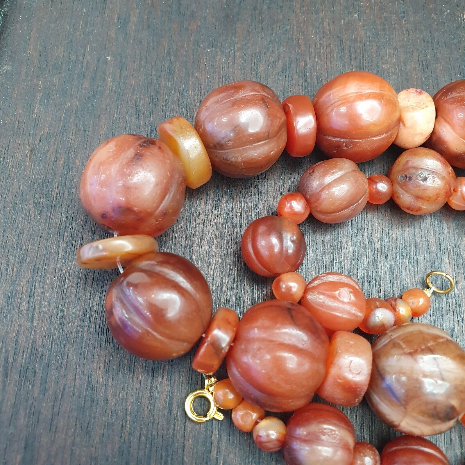 Old Ancient Indo Tibetan Carnelian Agate Beads Amulet  Beads Jewelry necklace