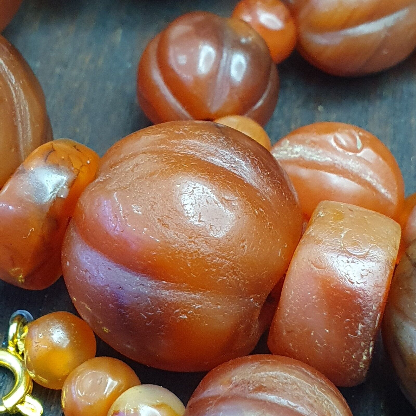 Old Ancient Indo Tibetan Carnelian Agate Beads Amulet  Beads Jewelry necklace