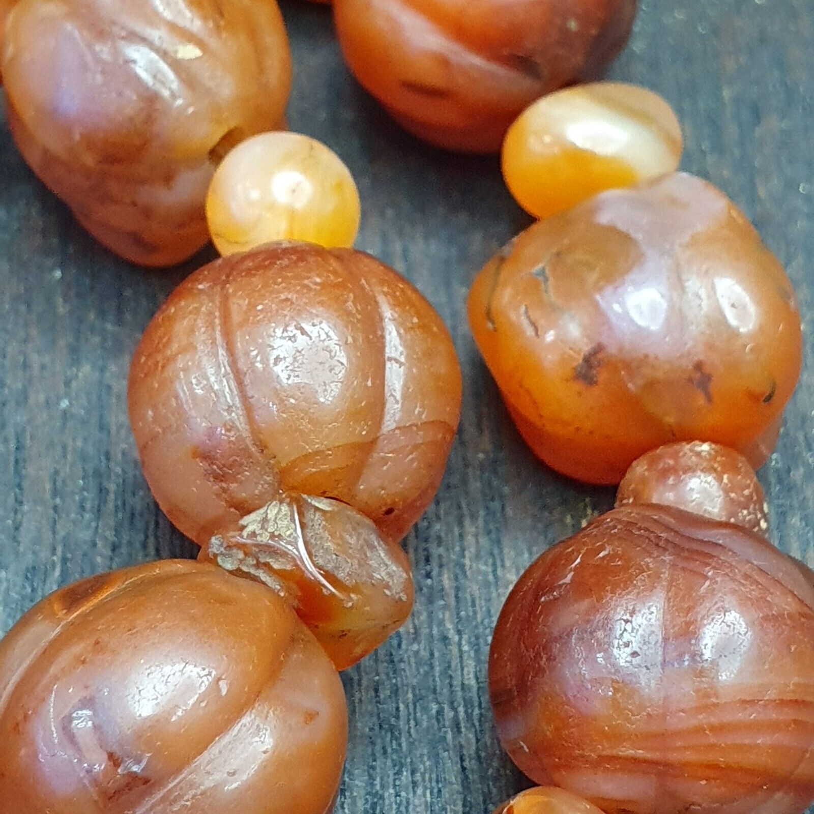 Old Ancient Indo Tibetan Carnelian Agate Beads Amulet  Beads Jewelry necklace