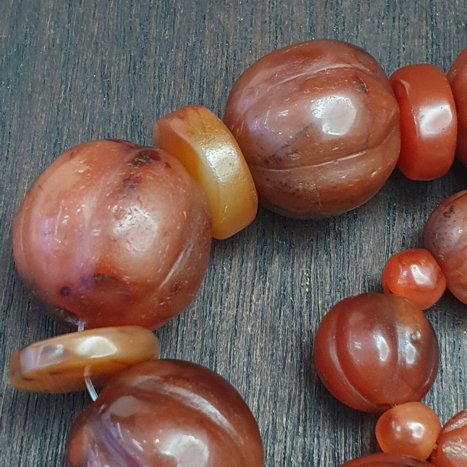 Old Ancient Indo Tibetan Carnelian Agate Beads Amulet  Beads Jewelry necklace