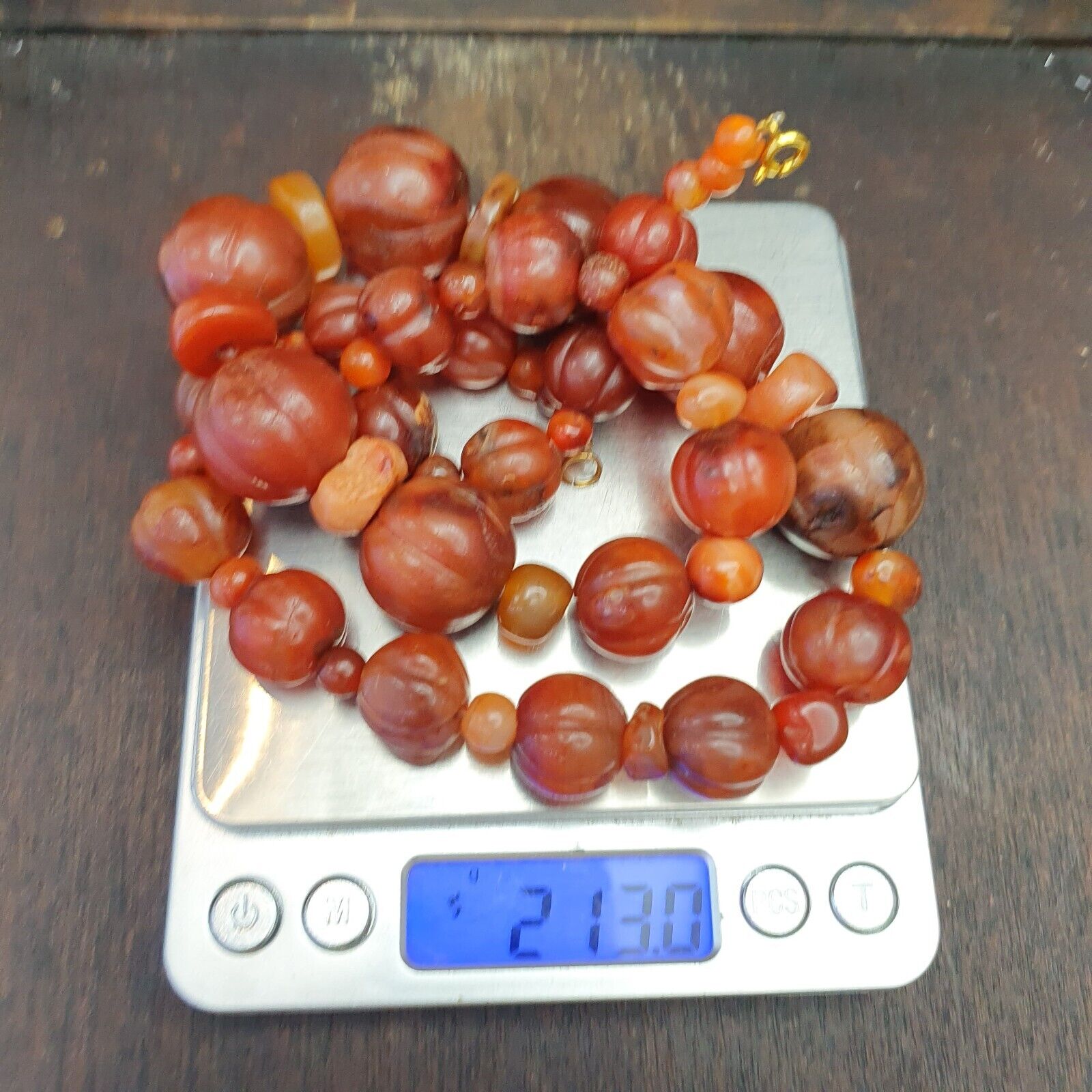 Old Ancient Indo Tibetan Carnelian Agate Beads Amulet  Beads Jewelry necklace