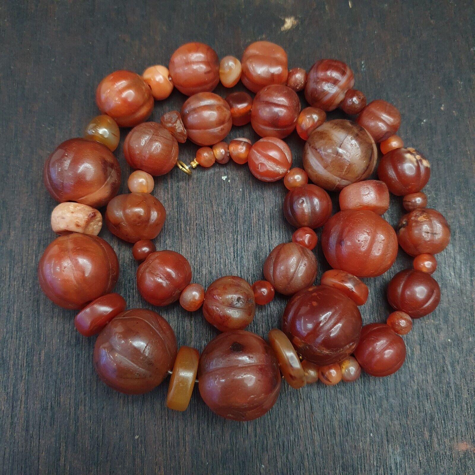Old Ancient Indo Tibetan Carnelian Agate Beads Amulet  Beads Jewelry necklace
