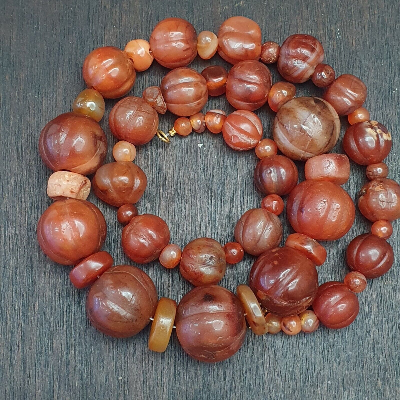 Old Ancient Indo Tibetan Carnelian Agate Beads Amulet  Beads Jewelry necklace