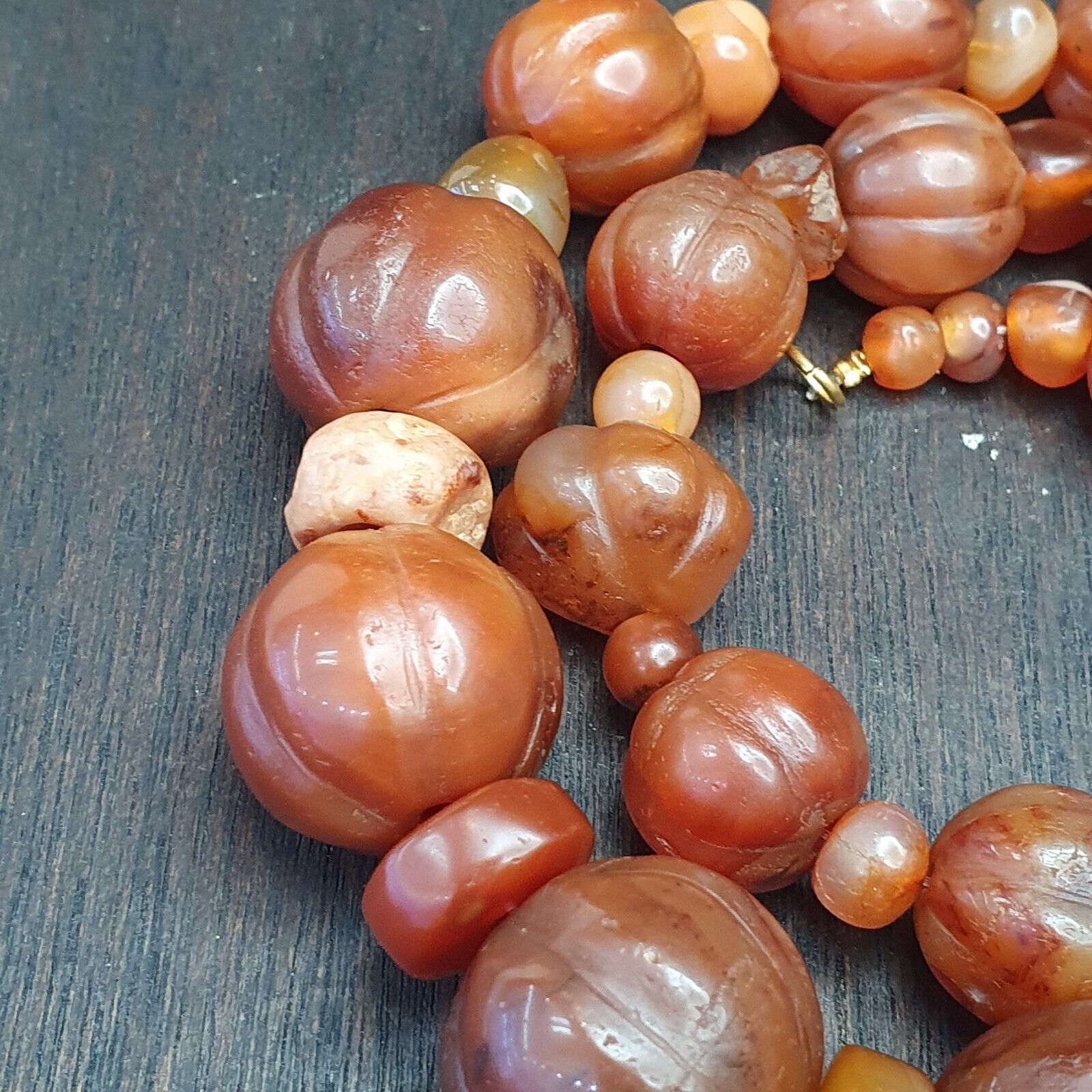 Old Ancient Indo Tibetan Carnelian Agate Beads Amulet  Beads Jewelry necklace