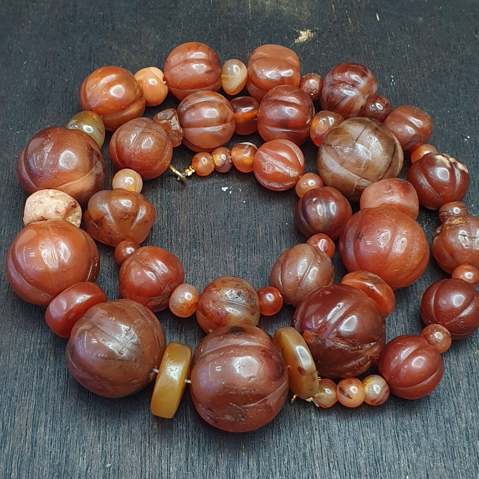 Old Ancient Indo Tibetan Carnelian Agate Beads Amulet  Beads Jewelry necklace