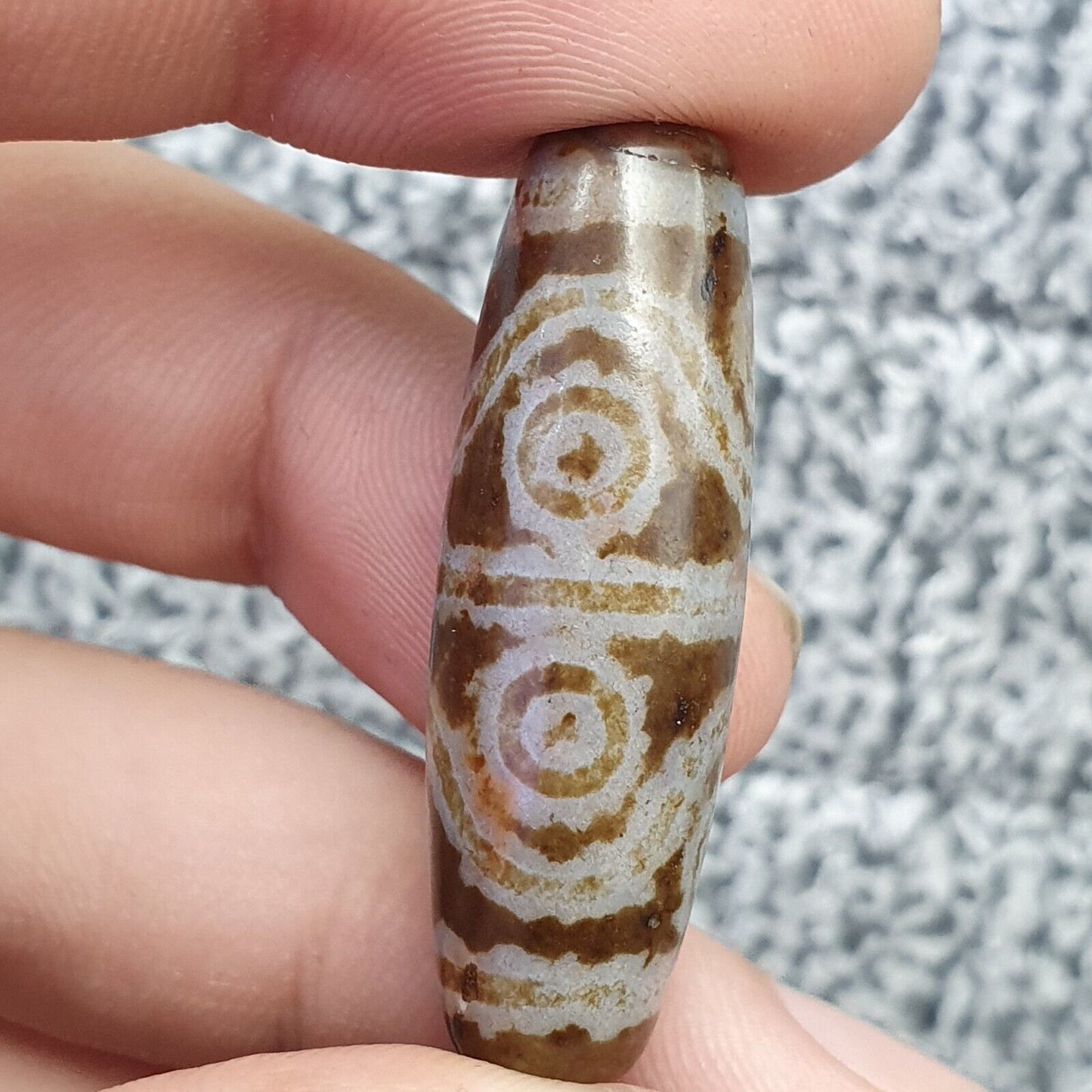 ALTE indotibetische Augenperlen einzigartige Muster Dzi Amulettperlen