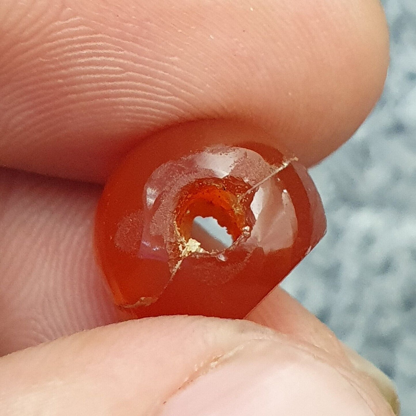 Antiker Karneol alter Siegelstempel ACHAT gebrochene Perle