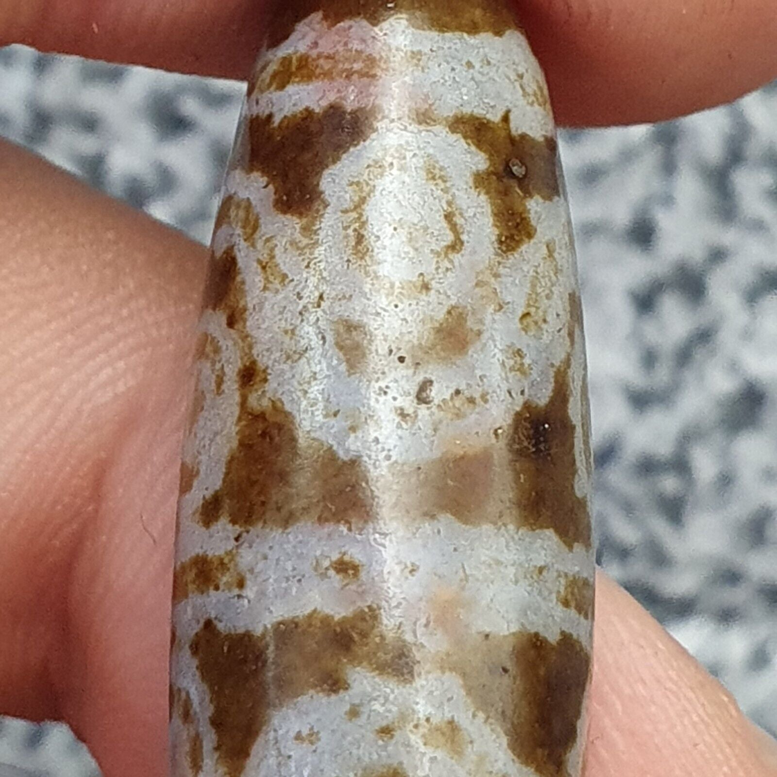 OLD Indo Tibetan Eyes Beads unique Patterns Dzi Amulet Beads