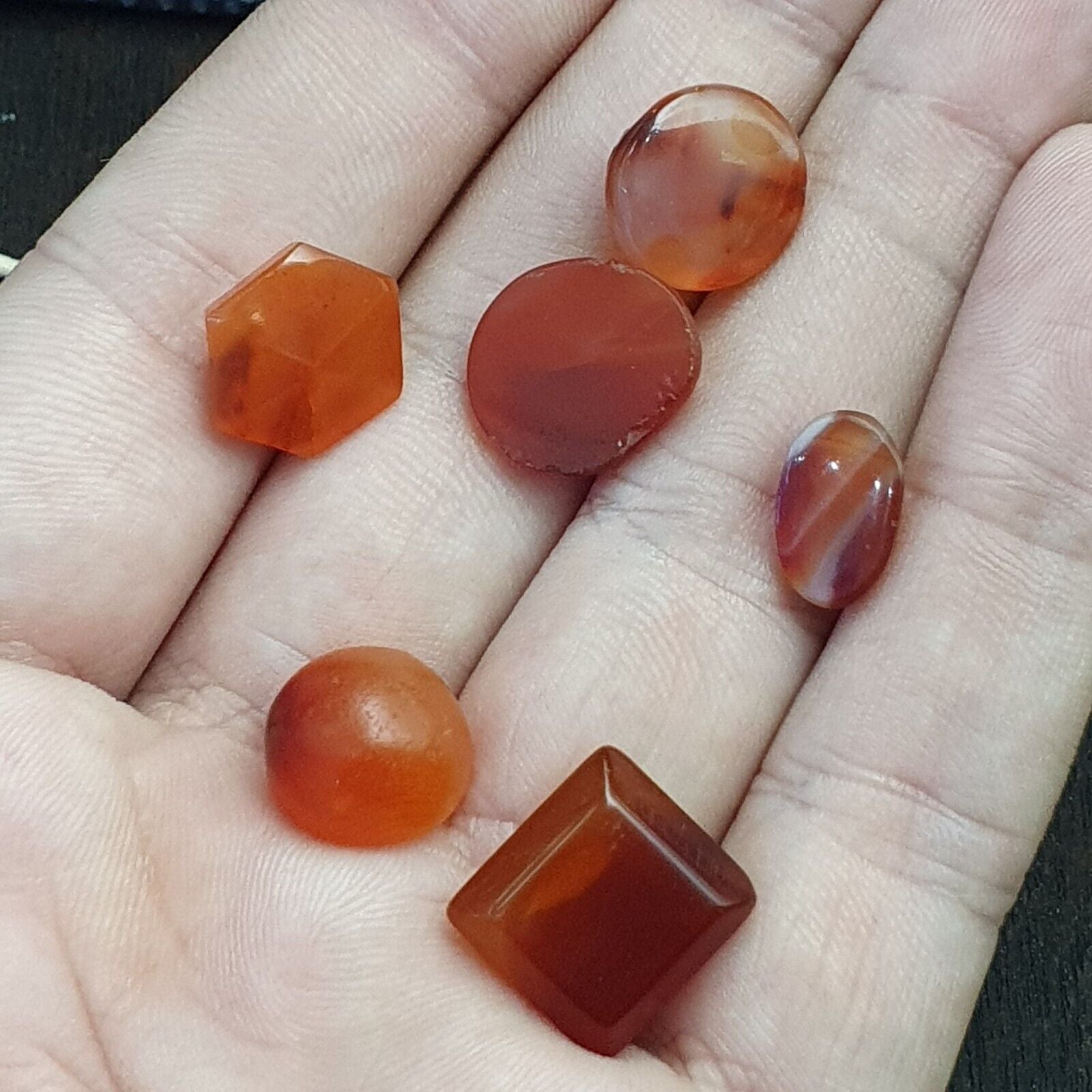 lot 6 Antique carnelian Old Himalayan Indo Tibetan African AGATE cabochons