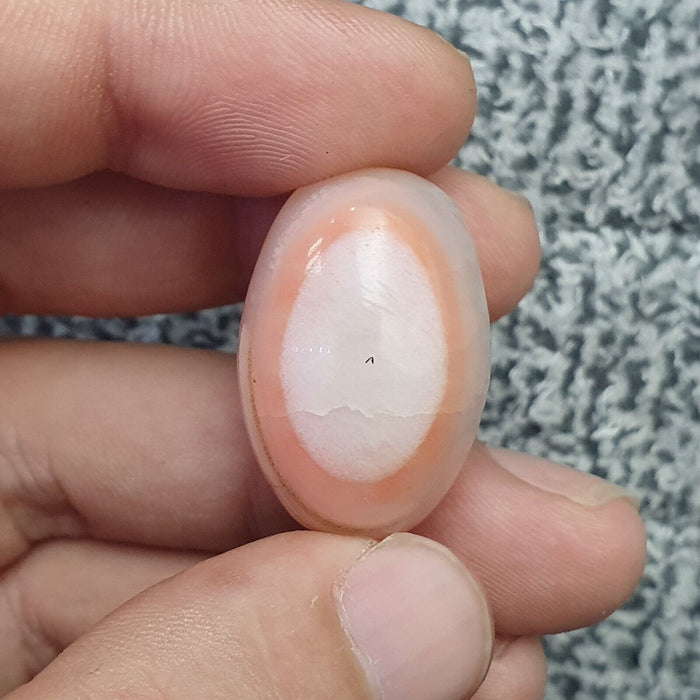Antique Old Middle Eastern Pink Agate Stone Eye Bead Amulet