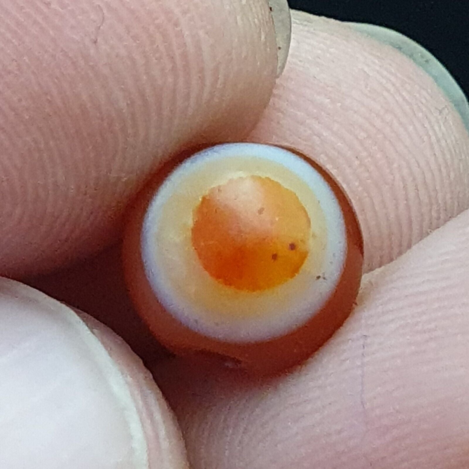 Antique old Middle Eastern Old YEMENI Eye carnelian Agate bead Amulet
