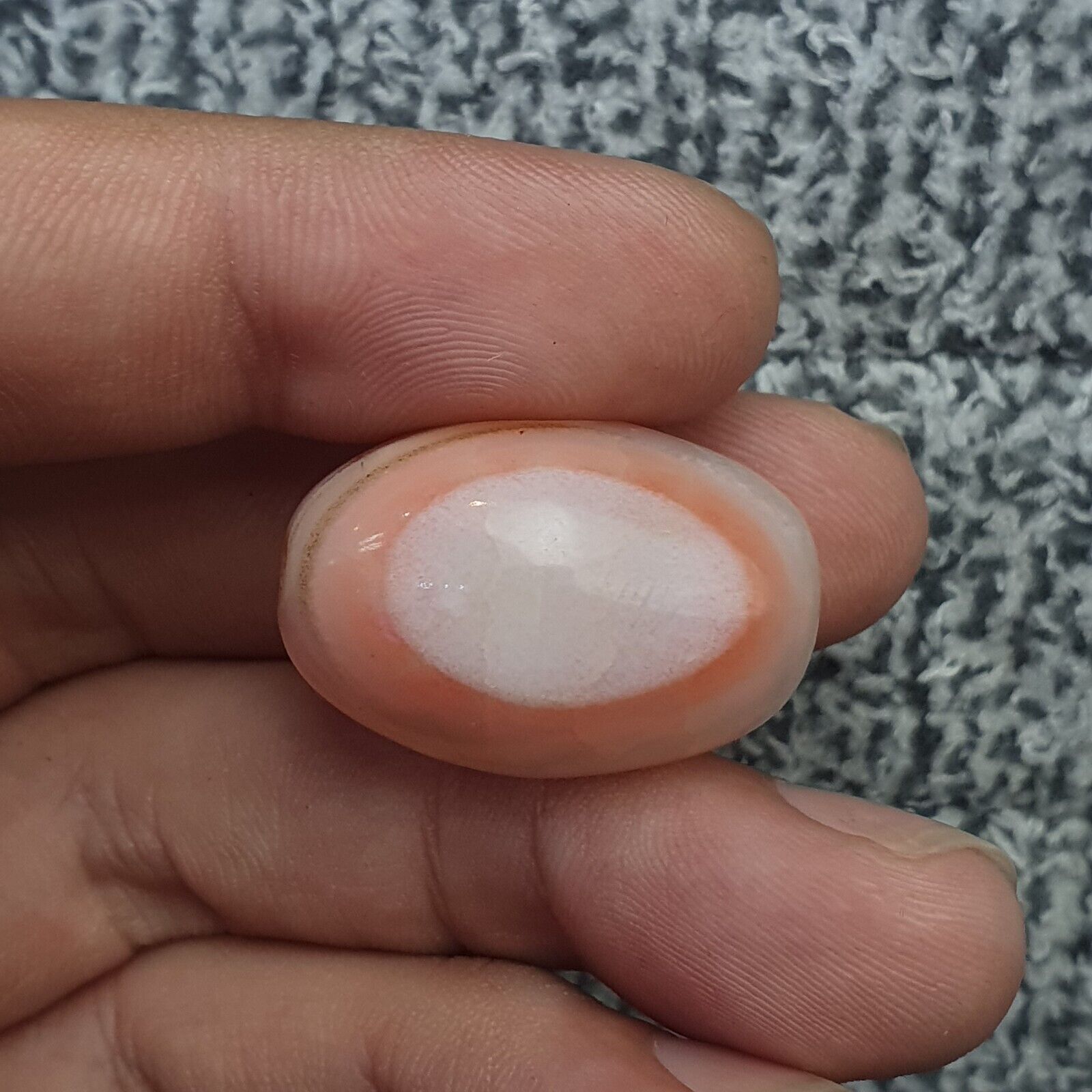 Antique old Middle Eastern Pink Agate Stone Eye bead Amulet