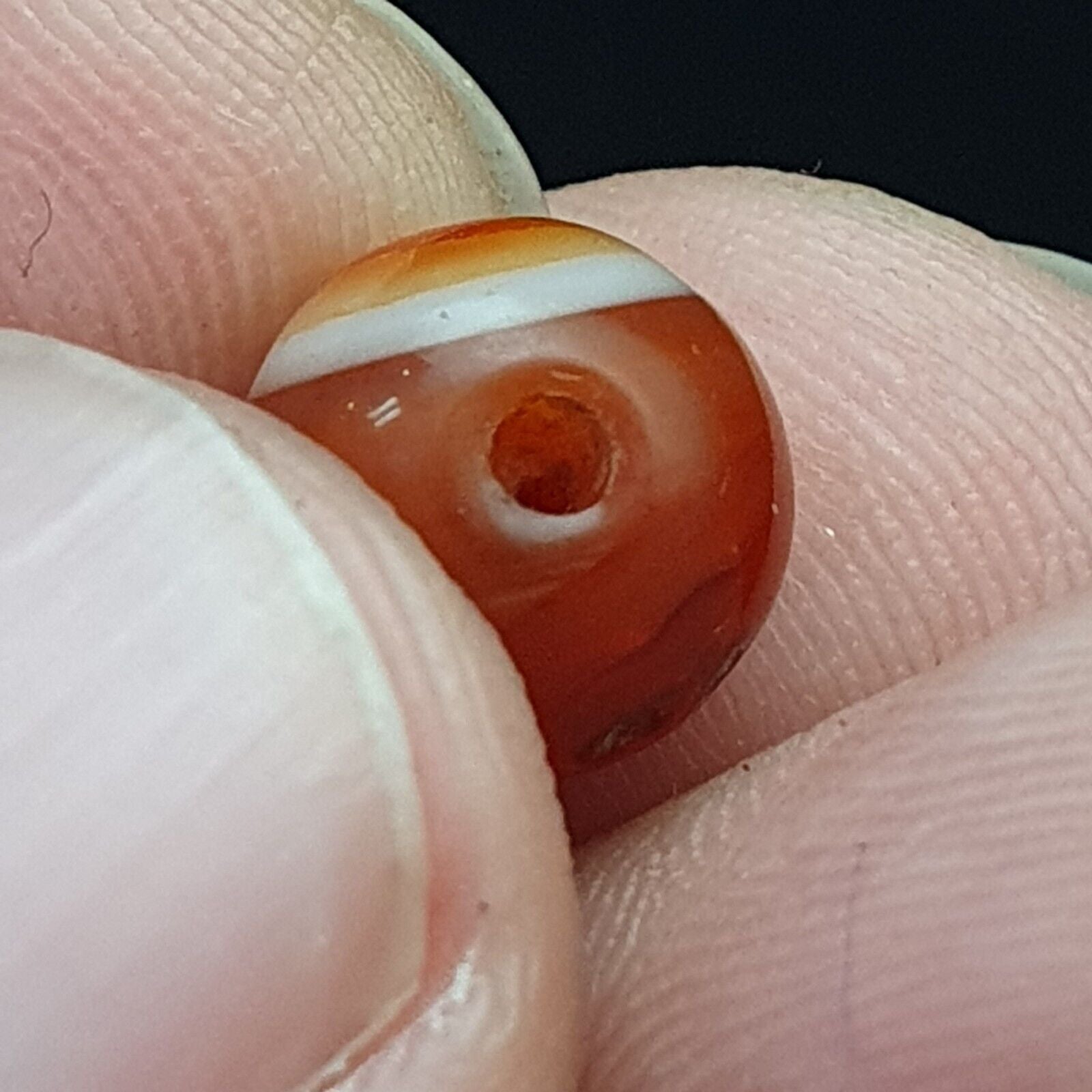 Antique old Middle Eastern Old YEMENI Eye carnelian Agate bead Amulet