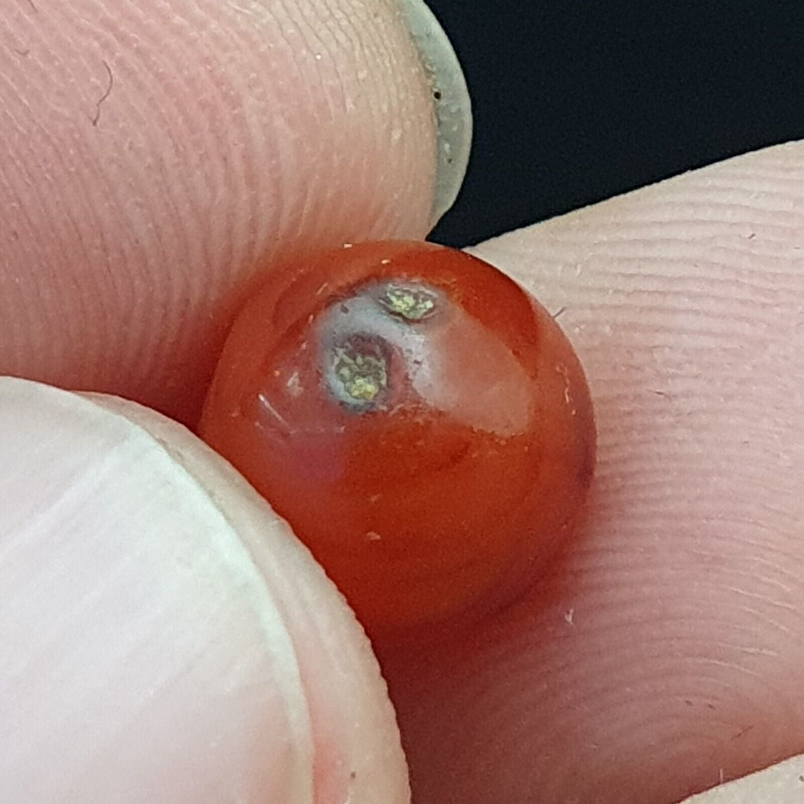 Antique old Middle Eastern Old YEMENI Eye carnelian Agate bead Amulet