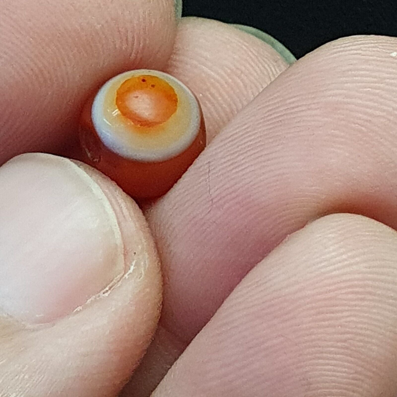 Antique old Middle Eastern Old YEMENI Eye carnelian Agate bead Amulet