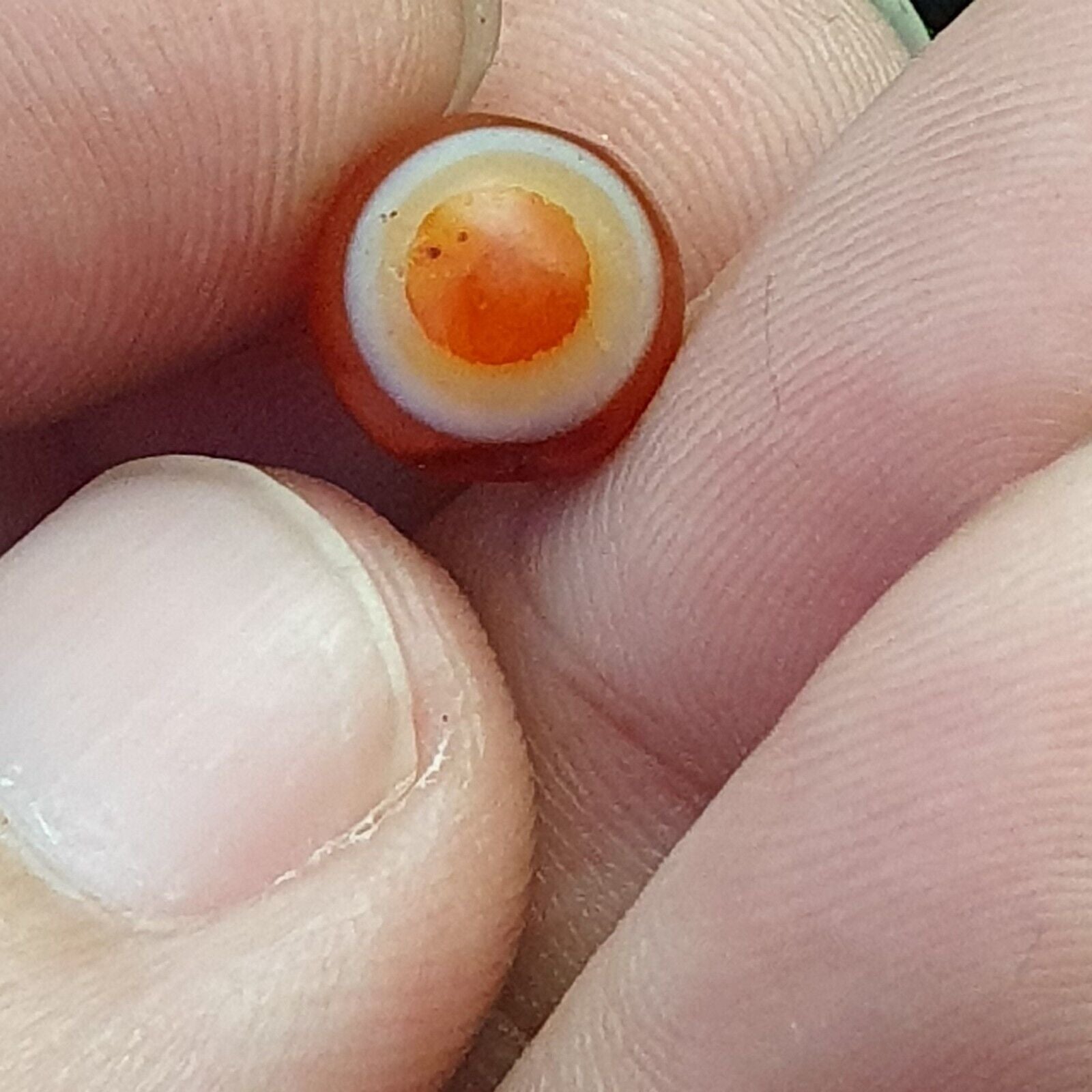 Antique old Middle Eastern Old YEMENI Eye carnelian Agate bead Amulet