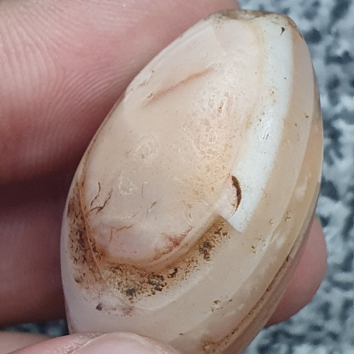 Antikes altes nahöstliches altes Achat-Stein-Amulett mit Augenperle