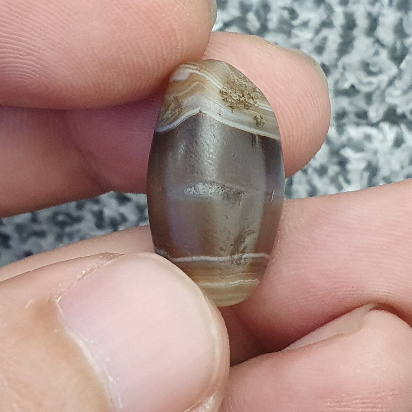 正品古代也門瑪瑙天然稀有圖案鐘瑪瑙珠 Haqeeq 護身符