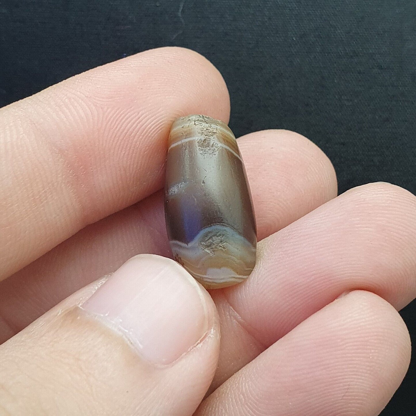 正品古代也門瑪瑙天然稀有圖案鐘瑪瑙珠 Haqeeq 護身符