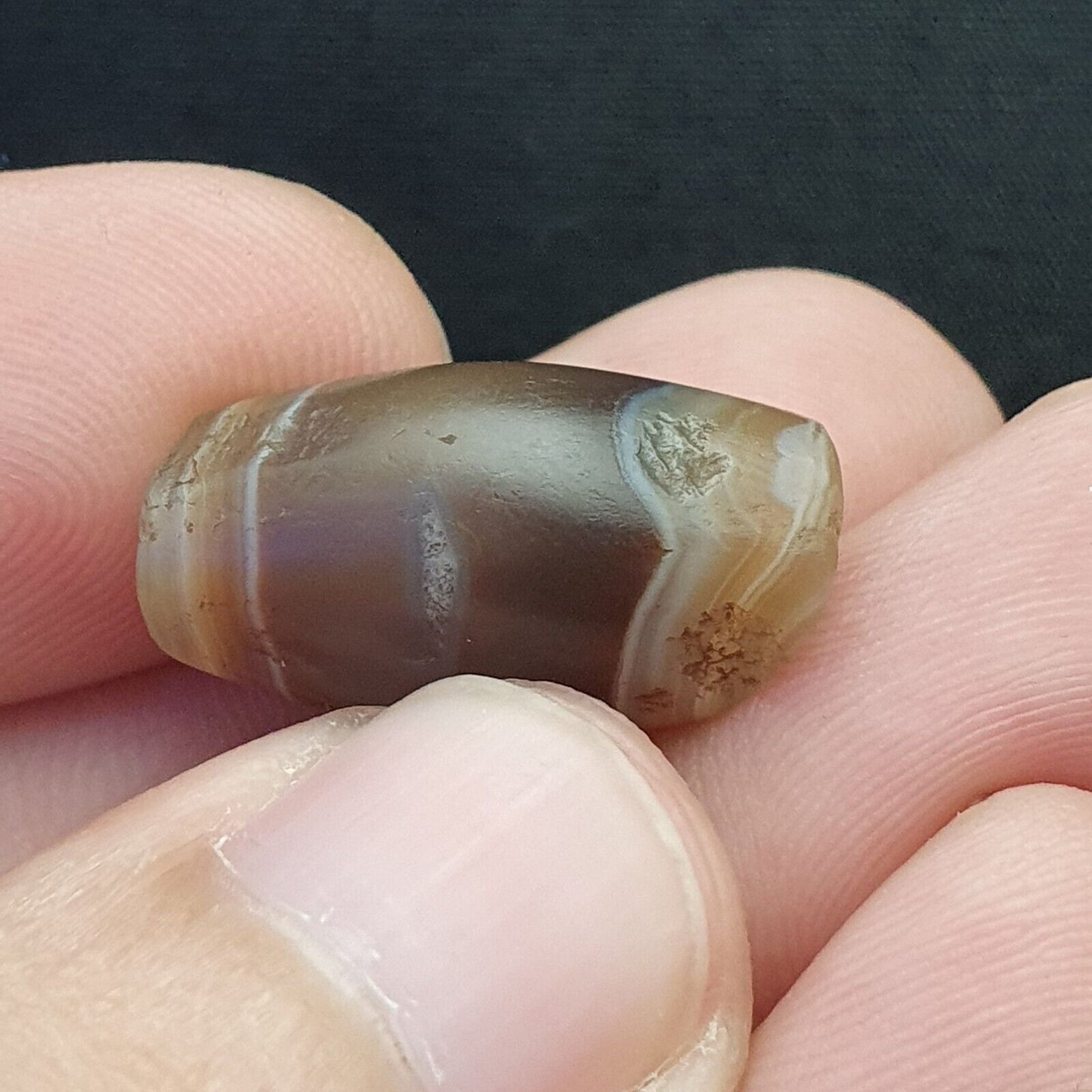 正品古代也門瑪瑙天然稀有圖案鐘瑪瑙珠 Haqeeq 護身符