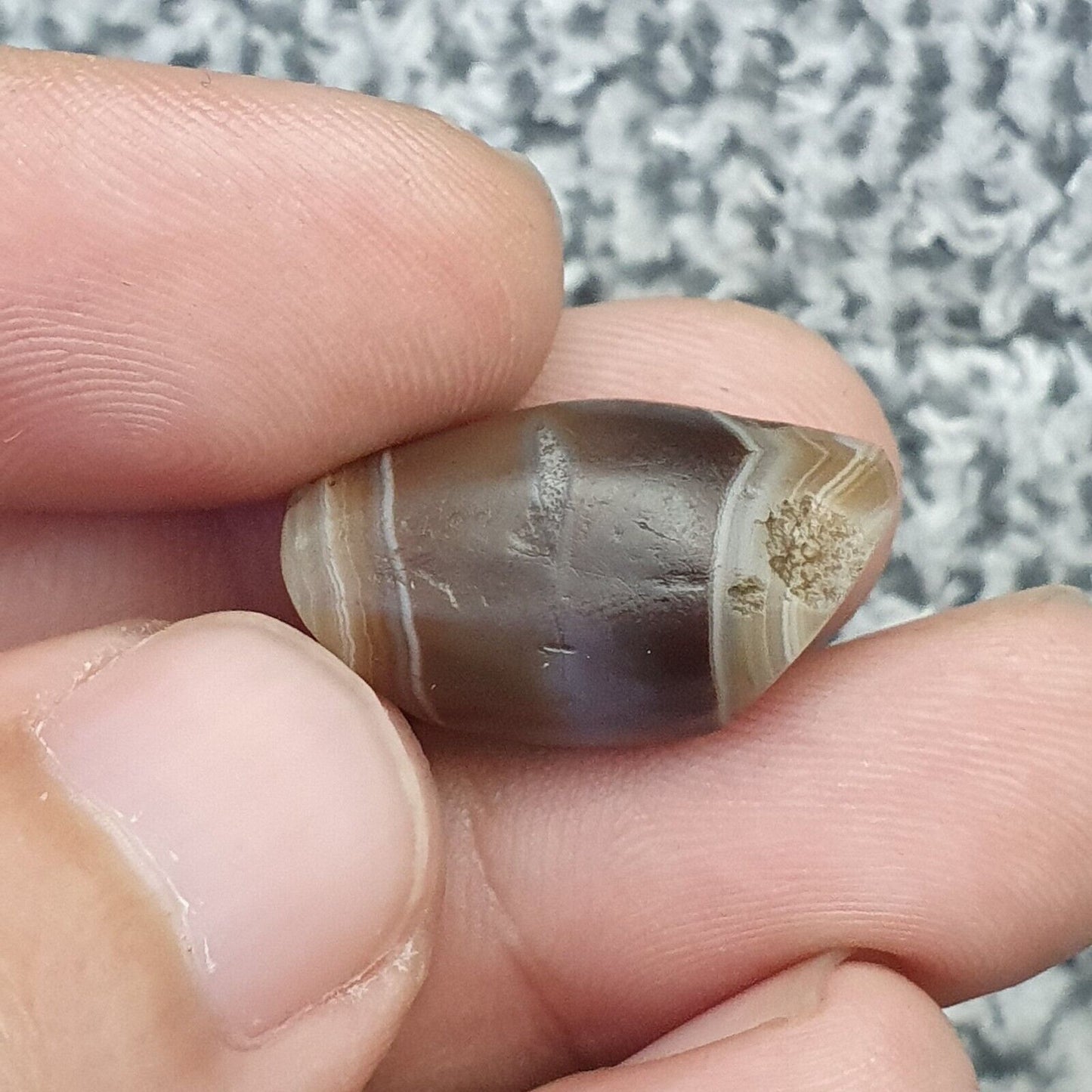 正品古代也門瑪瑙天然稀有圖案鐘瑪瑙珠 Haqeeq 護身符