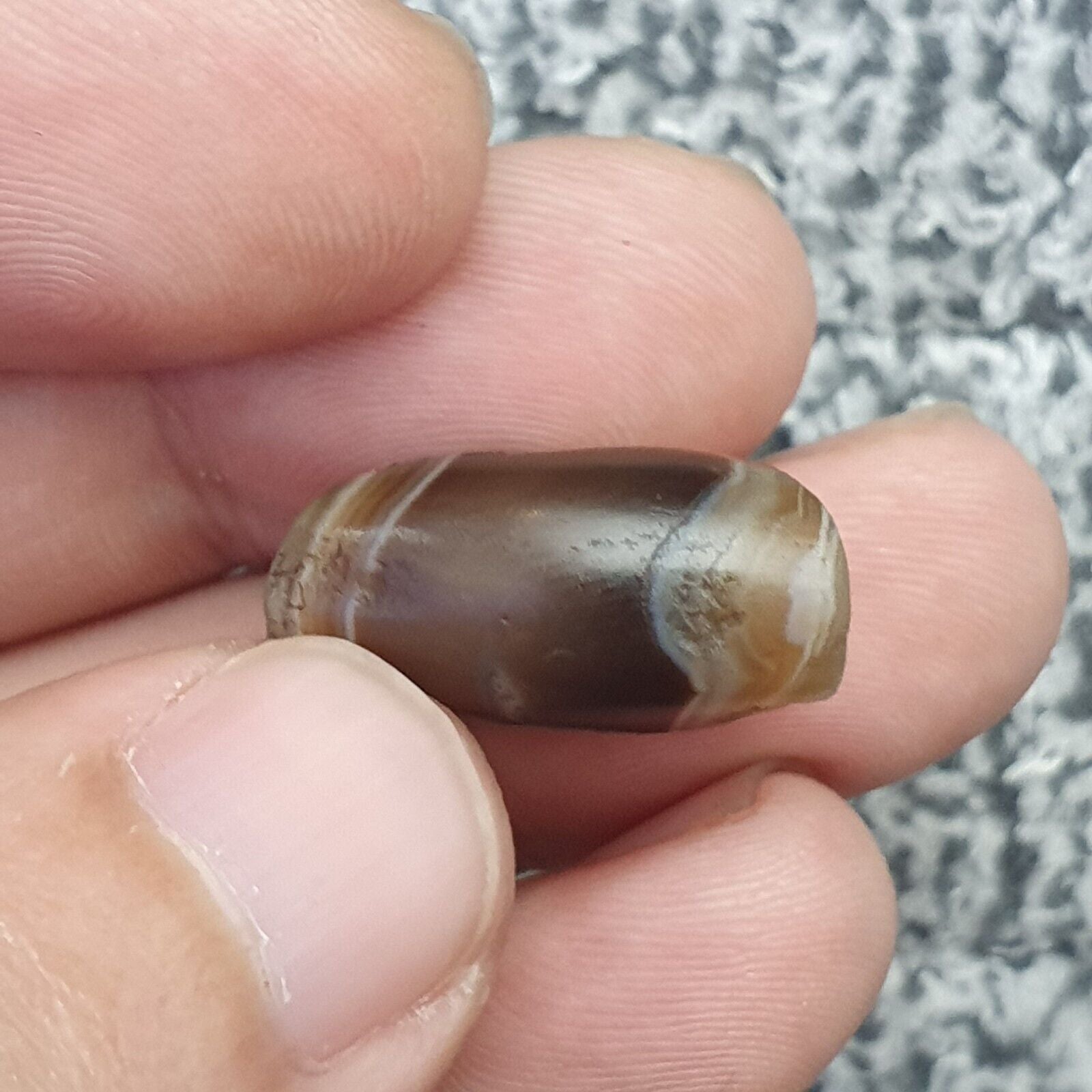 Genuine Ancient Yemeni Agate Natural Rare pattern Chung Agate Bead Haqeeq Amulet