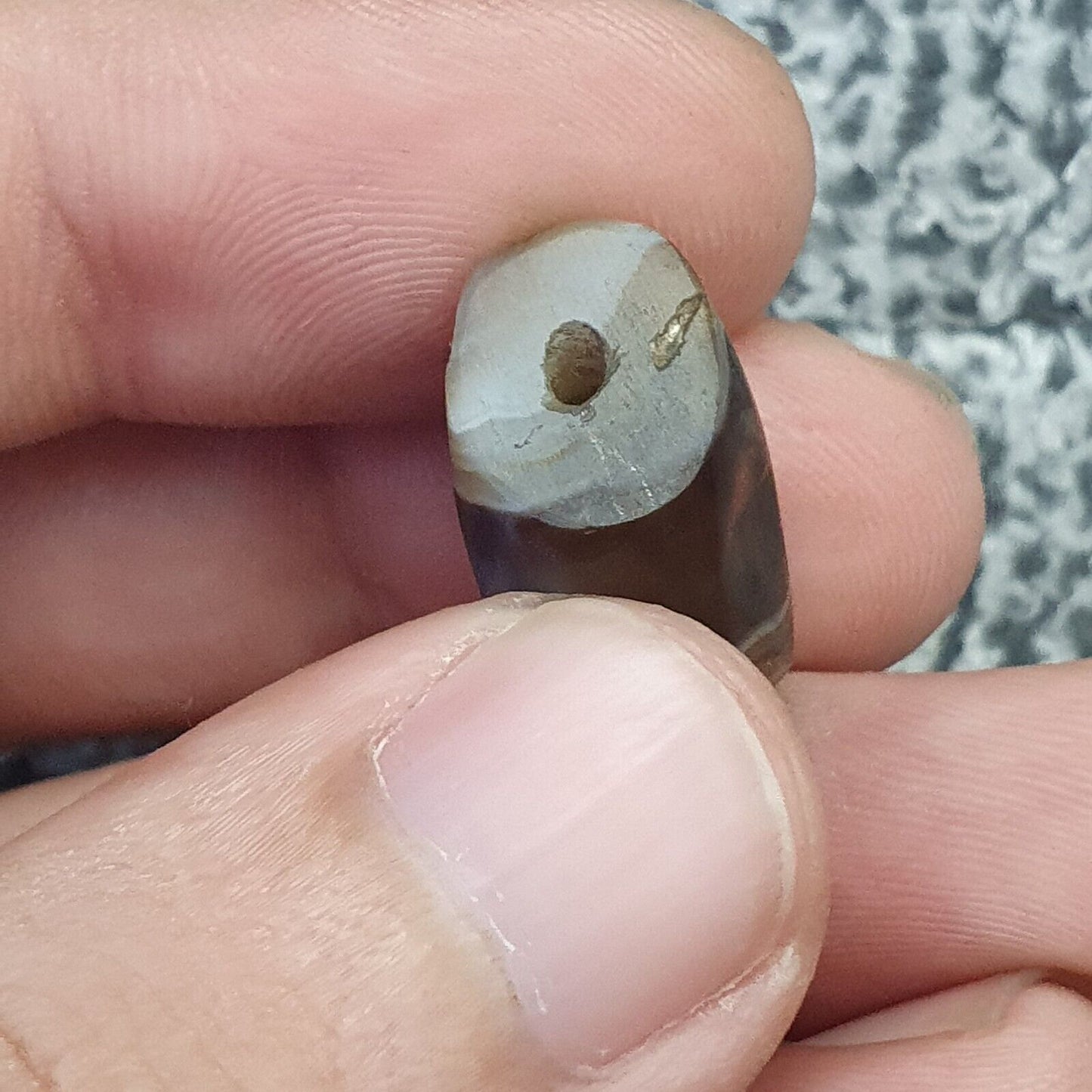 正品古代也門瑪瑙天然稀有圖案鐘瑪瑙珠 Haqeeq 護身符