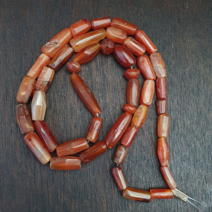 Ancient Old Beads Indo Tibetan Himalayan Carnelian Agate Beads Mala Necklace