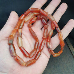 Ancient old beads Indo Tibetan Himalayan carnelian Agate Beads MALA Necklace