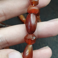 Ancient old beads Indo Tibetan Himalayan carnelian Agate Beads MALA Necklace